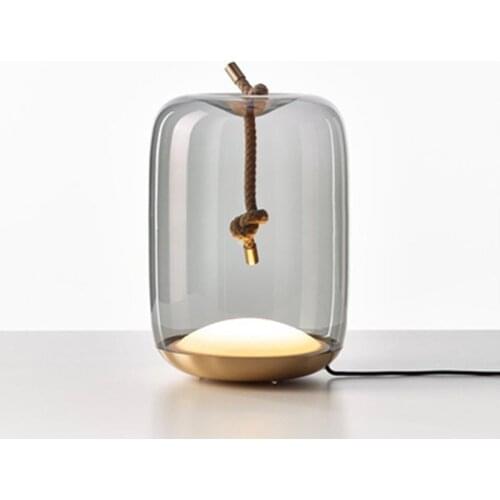 Modern Minimalist Designer Brokis Knot Glass Desk Lamp Hemp Rope Lamp Glass Indoor Lighting Living Room Bedside Bedroom Studio