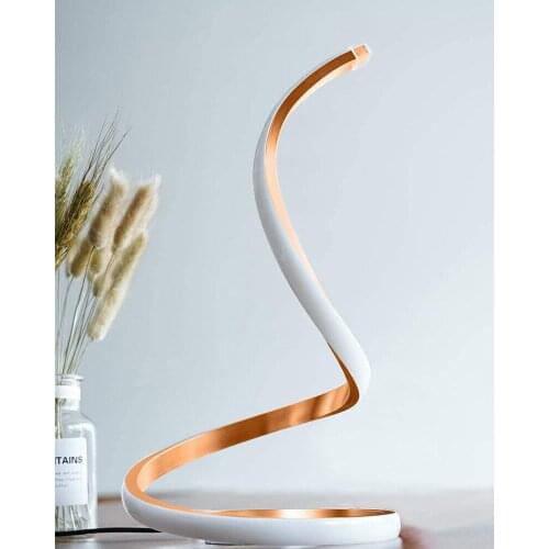 Spiral LED Table Lamp Dimmable Desk Lamp,Study Light Aluminum Decoration Bedside Table Light with Touch Controller