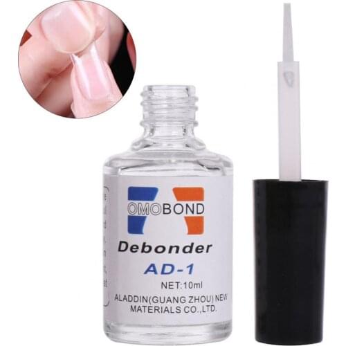 10ML Nail Remover Glue Wide Application Harmless with Brush Powerful Debonding Anti Gelling Agent for Fake Fingernails