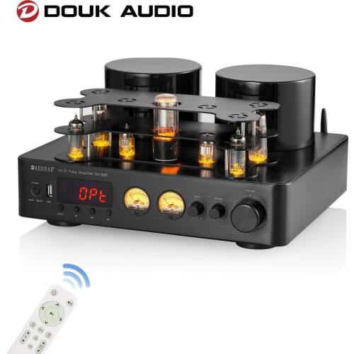 Douk Audio HiFi Valve Tube Amplifier Bluetooth 5.0 Stereo Receiver COAX/OPT Integrated Amp Audio Processor USB Music Player