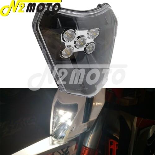 Motocross Enduro LED E8 Headlight For 250 300 350 450 500 EXC XC-W EXC-F FC FE TE 250 350 450 Dual Sport Headlamp Dual Sport