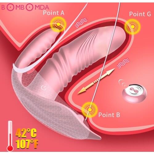 Telescopic Dildo Vibrator Sex Toys For Coupels Wireless Remote Vibrating Panties Erotic Toys Heating G Spot Clitoris Stimulator