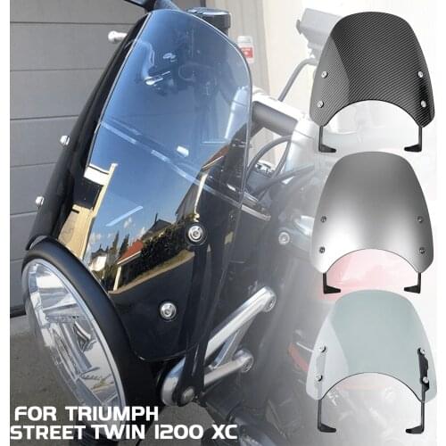 Motorcycle Windscreen Windshield Wind Deflector Viser Flyscreen with Mount Bracket for Triumph Speed Twin 1200 XC 2019 2020 2021