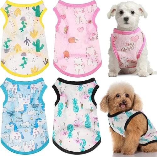 Breathable Dog Clothes Spring Summer Dog Vest Down Jacket Puppy Small Dog T-Shirt French Bulldog Yorkshire Chihuahua Dog Tshirt