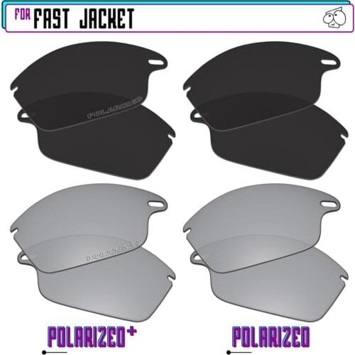 EZReplace Polarized Replacement Lenses for - Oakley Fast Jacket Sunglasses - BlkSirP Plus-BlkSirP