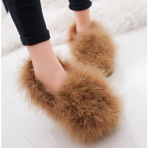 Candy color long fur flats women platform creeper shoes furry loafers women warm plush winter shoes modis fur sapatos mulhers302