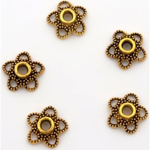 100pcs Hollow Out Flower Handmade Jewelry Loose Spacer Bead Caps For Jewelry Making Diy Necklace Accessories Wholesale