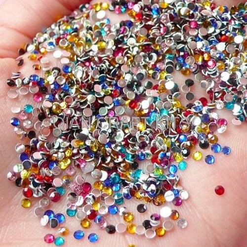 10000pcs 3mm-4mm Resin Round Faceted Rhinestones Mix Decoden Kawaii Cell Phone Deco Scrapbooking Nail Art decor