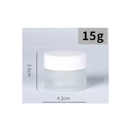 15g White cap Frosted Glass Jar Empty Cream Jars Cosmetic Packaging Containers cosmetic jar,plastic cap jar 200pcs/lot