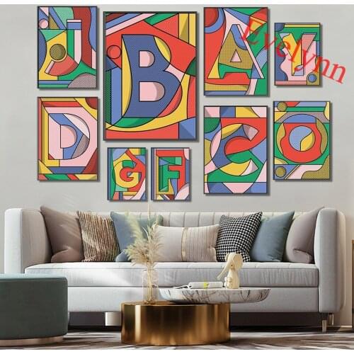 26 Letter Art Print Posters Children Room Decor Letter Home Decor Canvas Wall Art Prints Nursery Unique Gift