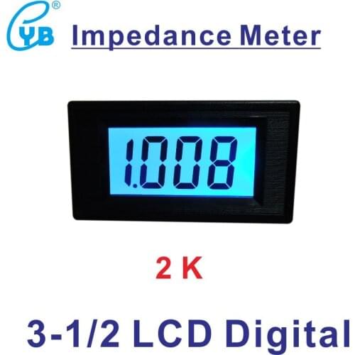 2K Resistance Meter LCD Digital Meter OHM Tester AC DC 8-12V Ohm Meter 3.5 Digital Resistor Tester Ohm Gauge Blue Backlight