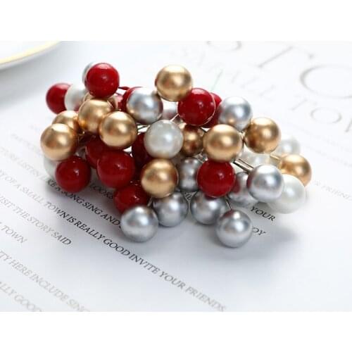 50pcs Cute Mini Artificial Berry Plastic Cherry Decor DIY Craft Plastic Pearl Berries Accessories for Wedding DIY Gift Box