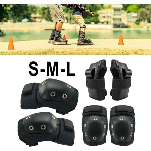 6x Elbow Knee Wrist Pads Protective Guards Gear For Kids Teens Skateboard