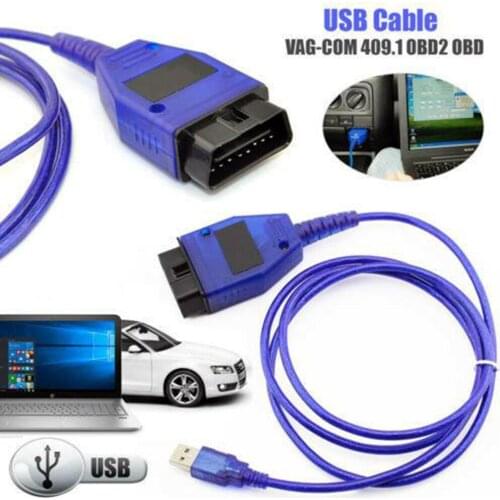 Car USB Cable VAG-COM KKL 409.1 OBD2 Auto Scanner Scan Tool For Seat Diagnostic Tools Car Styling For VW Audi Volkswagen Skoda