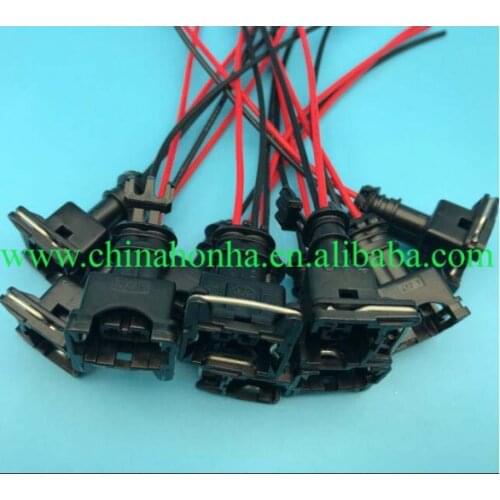 Free shipping 50 pcs EV1 Injector connector pigtail harness case for inyector de universal 15cm wire