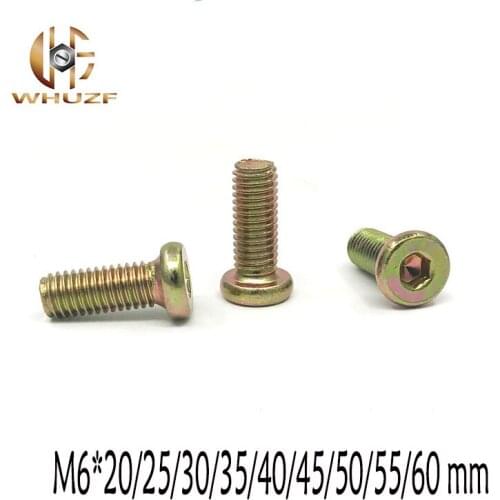 Free Shipping M6*20/25/30/35/40/45/50/55/60 mm Semicircle head Galvanized flat head countersunk head Hex Socket Head Cap Screw
