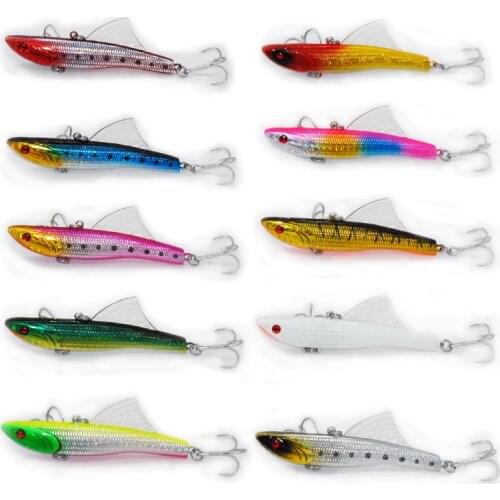 Free Shipping Fishing Bait 88mm 26g 10colors VMC Hook VIB Lure Hard Bait Isca Artificial Para Pesca Leurre Peche Fishing Tackle