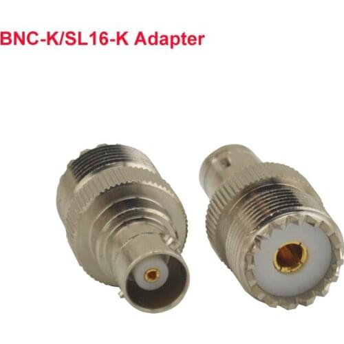 BNC-K(BNC Female)/SL16-K (UHF SO239 Female) jack RF Adapter