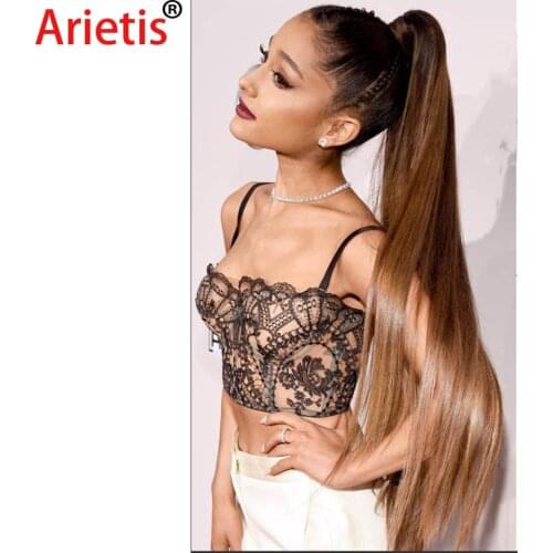 Brazilian 100% Pre Color Ponytail 10"-26" Straight 1B/4/27 And 1B/99J Remy Human Hair Extension For White Women In Arietis Store