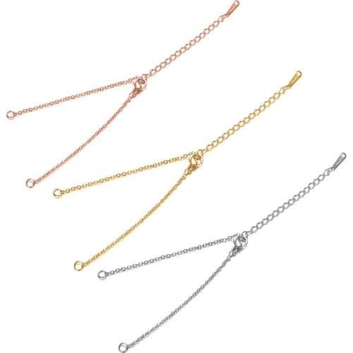 5pcs/lot 1.5mm 100% Stainless Steel 2 Loops DIY Bracelet Chain Wholesale Finding Jewelry Supplies DIY Jewelry Making Bracelets