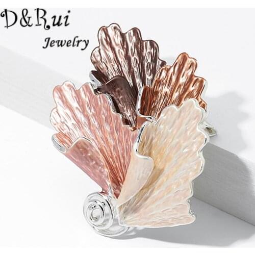 D&Rui Jewelry Large Leaf Brooches Pins Coat Design Accessories Trendy Alloy Metal Pin Enamel Winter Banquet Accessories Brooch