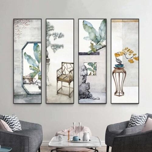 Traditional Chinese Zen Style Plantain Art Canvas Poster Painting Wall Picture Print Home For Gallery Living Room Office Decor