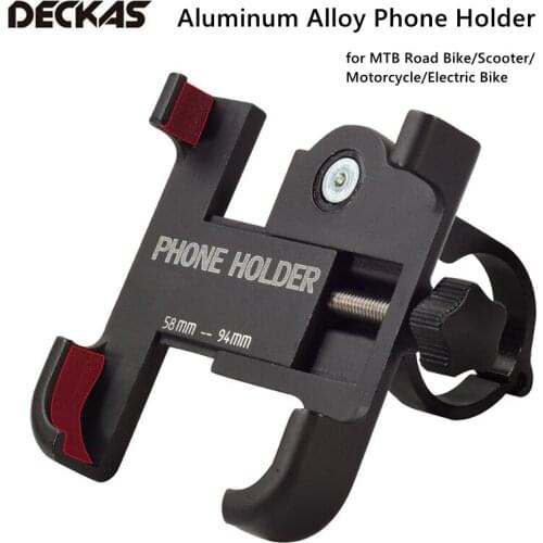 Bicycle Mobile Phone Holder Aluminum Alloy Handlebar Clamp Holder Suitable for 2.3-3.7 Inch Smart Phone Motorcycle Electric Bicy
