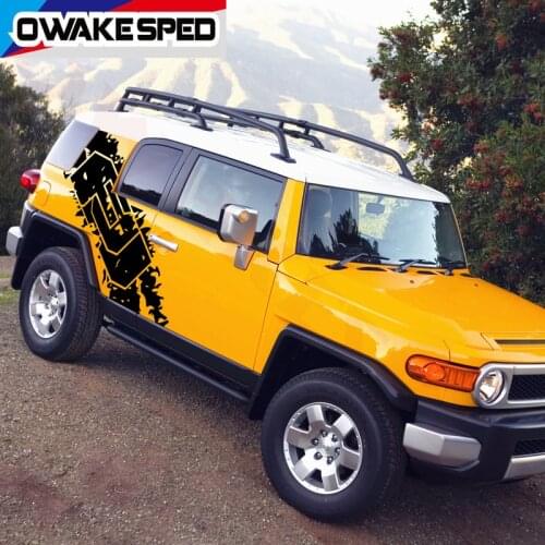 For-TOYOTA FJ CRUISER 2007-2019 Car Stickers Both Side Body FJ Letter Mud Graphics DIY Vinyl Decals Auto Door Decor Decals
