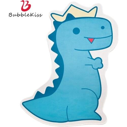Bubble Kiss 2020 Cute Cartoon Little Dinosaur Round Carpet Blue Floor Mats Childrens Room Hanging Basket Small Tent Area Carpet
