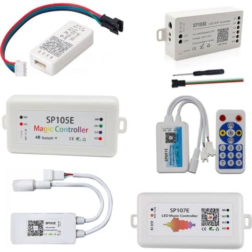 WS2812B Led Strip Light Controller SP105E SP110E Wifi SP108E SP501E Music SP107E SP601E WS2811 SK6812 Lights DC5V-24V