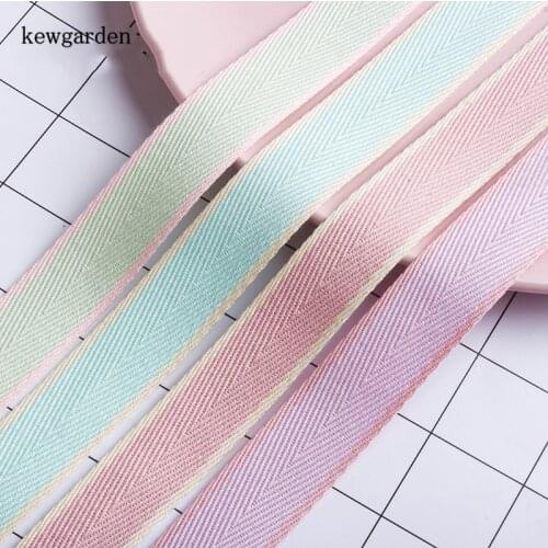 Kewgarden DIY Earrings Brooch Hairbows Accessories 40mm 25mm 16mm Colored Edge Twill Ribbon Handmade Tape Webbing 10Yards