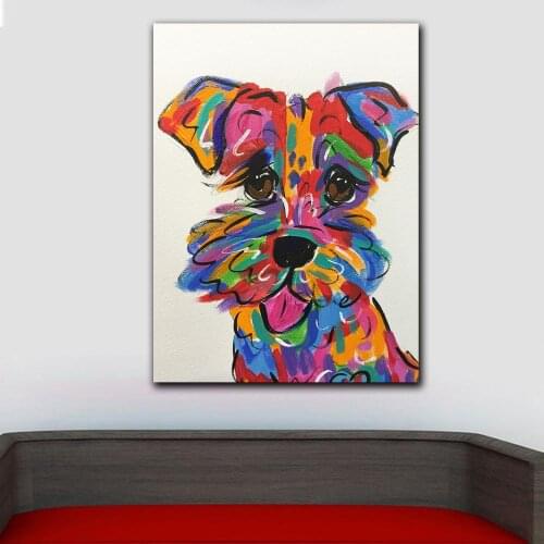 Fashion Modern Printed Irish Wolfhoun Abstract Animal Art Oil Painting Poster Print Canvas Wall Picture for Living Room Unframed