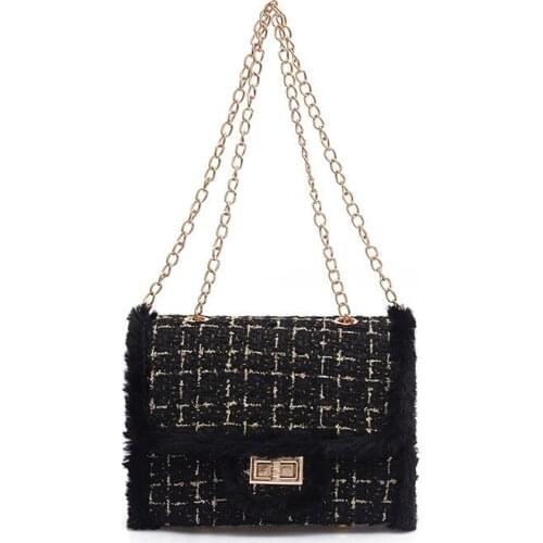 Gusure Fashion Trend Small Shoulder Bags with Fluff decoration Messenger Bag for Women Casual Mini Sweet Crossbody Bags