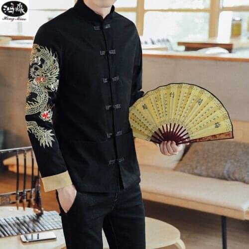 2018 Autumn New Fashion Chinese Style Dragon Embroidered Jackets Men Homme Jacket Mens Jacket Coat Male