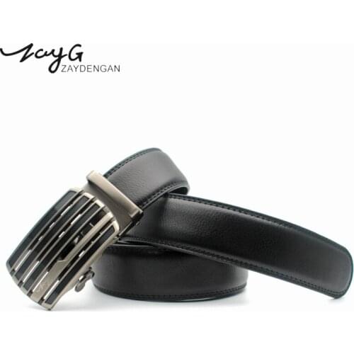 ZAYG Fashion Men Automatic Buckle Leather Luxury Designer Belts For Men Business Alloy buckle Men Black Belt Jeans Classic Belt