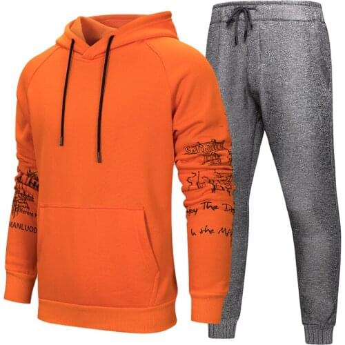 2021Spring Autumn New Mens Sportswear Hooded Sweater Suit Running Sports Casual Fashion Mens Clothing Sweat Suits Streetwear