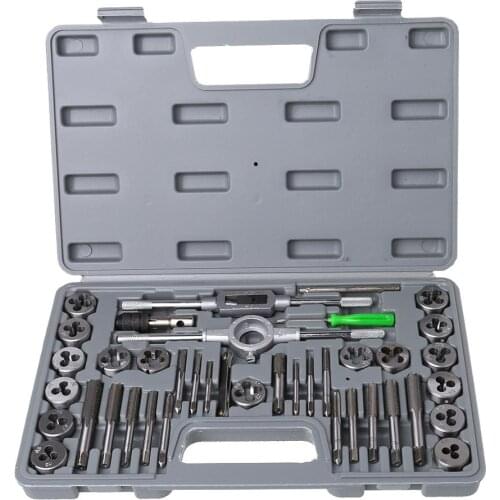 40Pcs Tap Die Set Hand Thread Plug Taps Hand Threading Tool Screw Thread Wrench Dies Kit With Storage Case