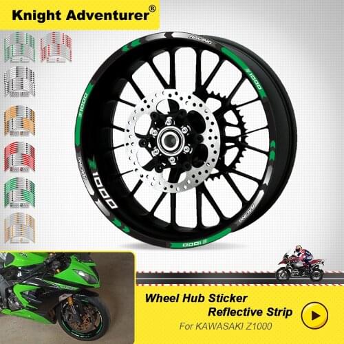 Motorcycle sticker Front Rear wheels decals Reflective waterproof stickers rim stripes FIT For Kawasaki Z1000 z 1000