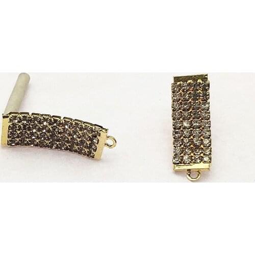 New arrival! 19x7mm 50pcs Claw Chain Rhinestone Rectangle Ear Stud for Handmade Earring DIY Parts,Jewelry Findings & Components