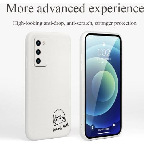 One Stroke Avatar Phone Case For Huawei P40 P40Lite P30 P20 Mate 40 40Pro 30 20 Pro Lite P Smart 2021 Y7a Silicone Cover
