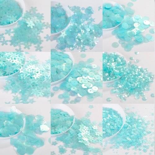 WholeSale 500g/Pack Magic Lake Blue PET Sequins Paillettes Sewing Wedding Craft, Matt Sequined Nightclub Dress Sew Accessories