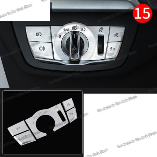 Lsrtw2017 aluminum alloy car headlight switch adjust button trims for bmw 5 series G30 2018 2019 2020 2021 decoration sticker