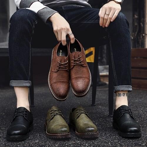 PUAMSS Mens Leather Shoes