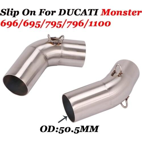 Slip On For Ducati 696 695 795 796 1100 Motorcycle Exhaust Pipe Escape Modified Motorbike Mid Connection Link Pipe Tube Muffler