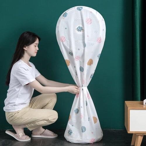Standing Electric Fan Cover Guard Waterproof Dustproof Flower Printed Electric Fan Mesh Shield Protector Case Storage Bag
