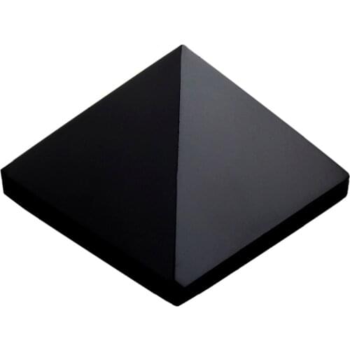 TUMBEELLUWA Black Agate Pyramid Healing Reiki Figurine Decoration Gem Stone