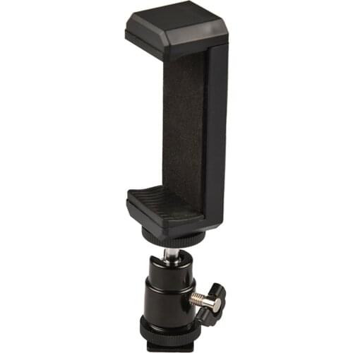 Universal Smartphone Tripod Adapter Cell Phone Holder Mount with Hot Shoe Ball Head for iPhone Android Mobile Phone