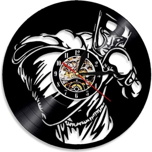 Boxing Vinyl Record Wall Clock Sport Hobby The Pugilist Decorative Clock Boxing Vintage Clock Boxer Wall Art Boxing Lovers Gift