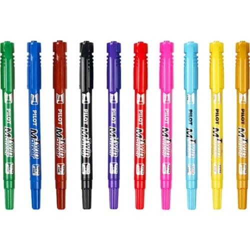 Japan Pilot SCA-TM CD-Marker Japan Twin Marker 2 Tips in 2 Permanent Colors Retail Oily pen