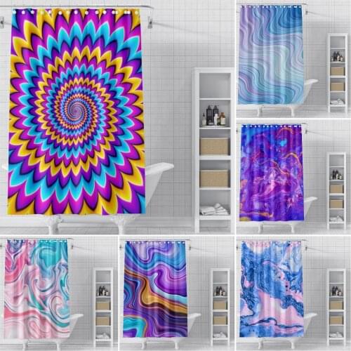 Psychedelic Pattern Bath Curtain Waterproof Shower Curtains Geometric Marble Printed Shower Curtain for Bathroom douchegordijn